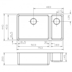 Zlewozmywak Reginox OHIO 500x400 mm + 180x400 mm